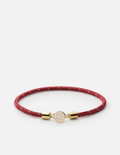 Miansai Bracelets Nexus Rope Bracelet, 14k Gold Pavé Red/Gold / S