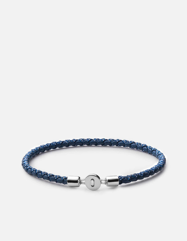 Miansai Bracelets Nexus Ribbon Bracelet, Sterling Silver Dark Navy / M