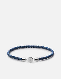 Miansai Bracelets Nexus Ribbon Bracelet, Sterling Silver Dark Navy / M