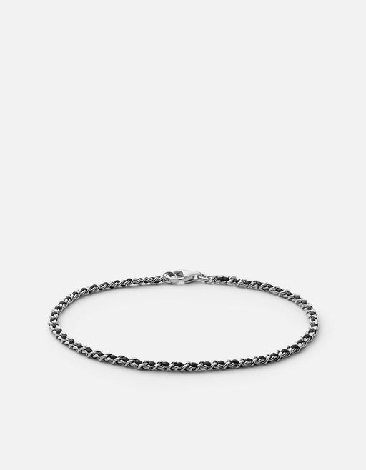 Miansai Bracelets 2mm Braided Chain Bracelet, Sterling Silver Black / M