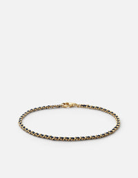 Miansai Bracelets 2mm Braided Chain Bracelet, Gold Vermeil Navy Blue / S