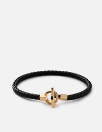 Miansai Bracelets Atlas Leather Bracelet, Gold Vermeil Black / S