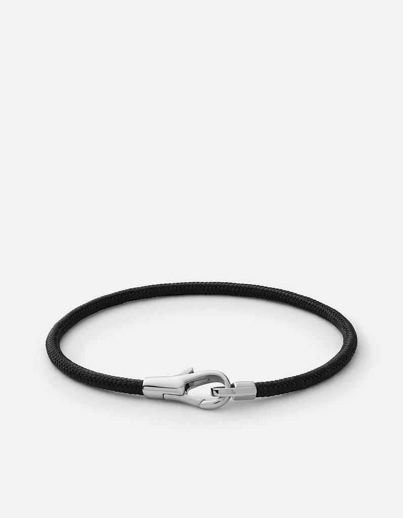 Miansai Bracelets Knox Rope Bracelet, Sterling Silver/Black Solid Black / M