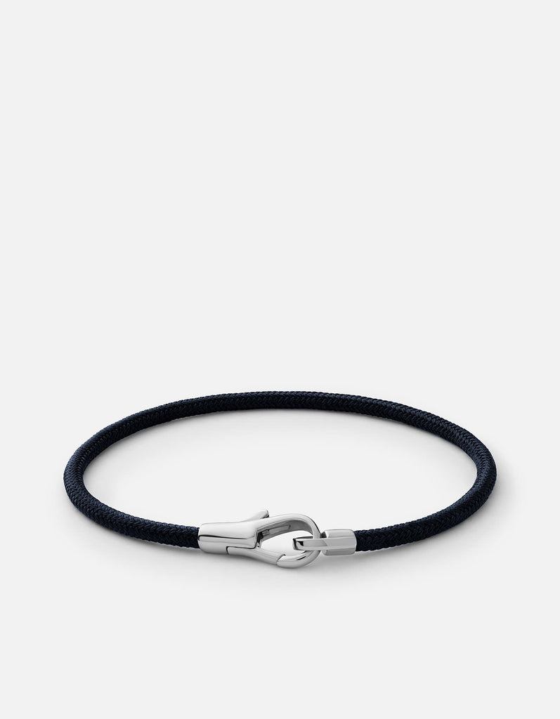 Miansai Bracelets Knox Rope Bracelet, Sterling Silver Solid Navy / M