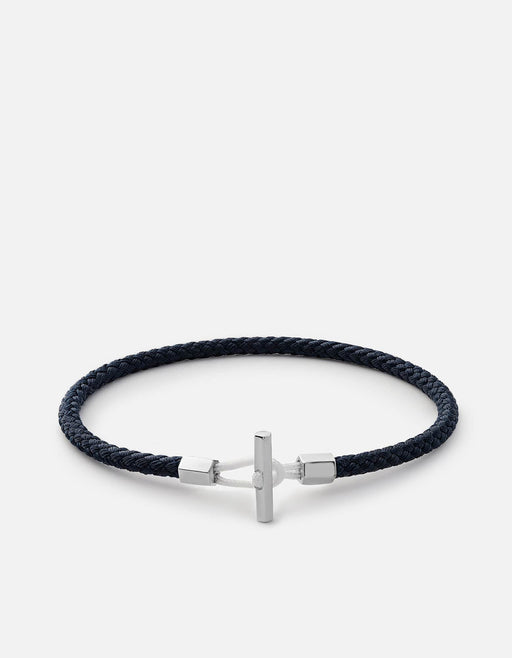 Miansai Bracelets Vice Rope Bracelet, Sterling Silver Solid Navy / S