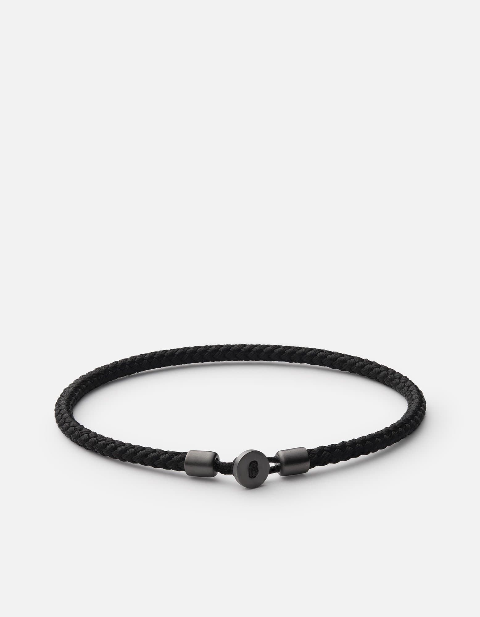 Nexus Rope Bracelet, Matte Black Rhodium, Men's Bracelets