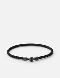 Miansai Bracelets Nexus Rope Bracelet, Matte Black Rhodium Solid Black / S