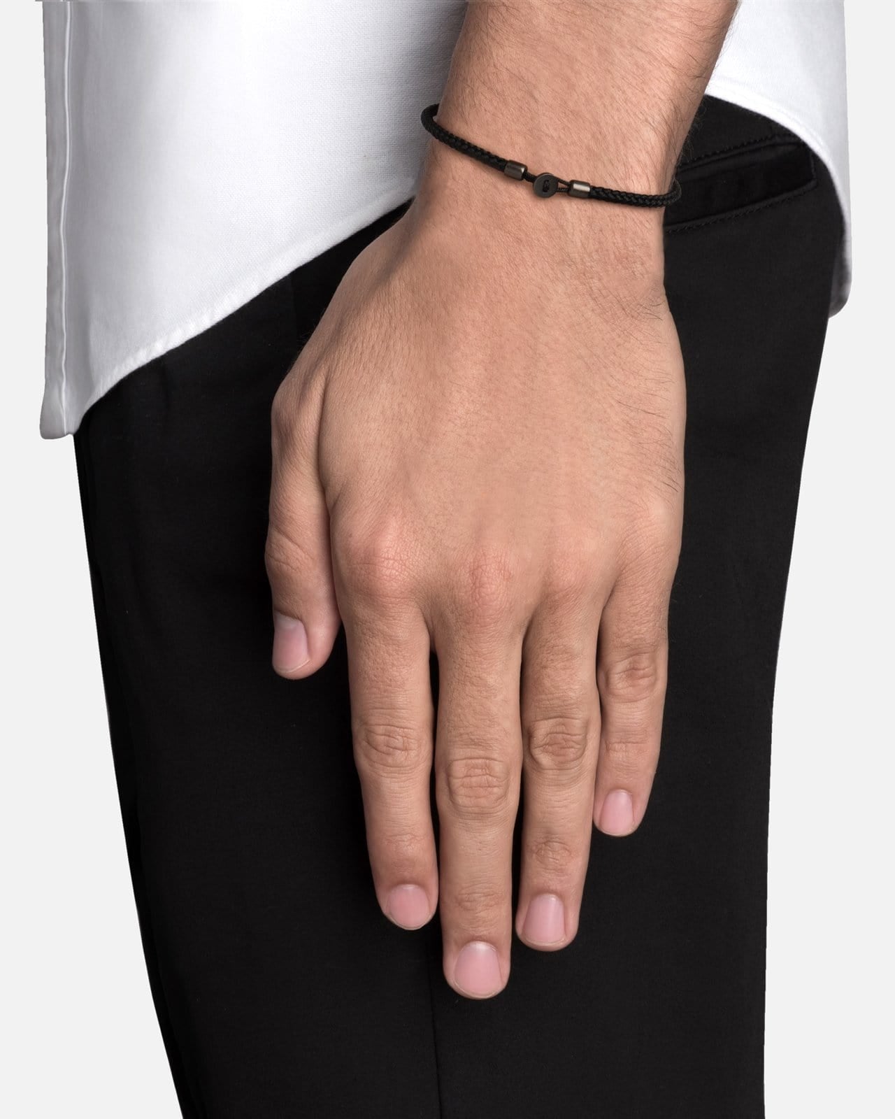 Men's Nexus Rope Bracelet, Matte Black Rhodium / Black | Miansai
