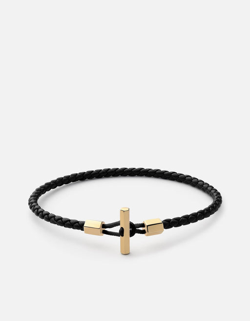 Miansai Bracelets Vice Leather Bracelet, Gold Vermeil Solid Black / M