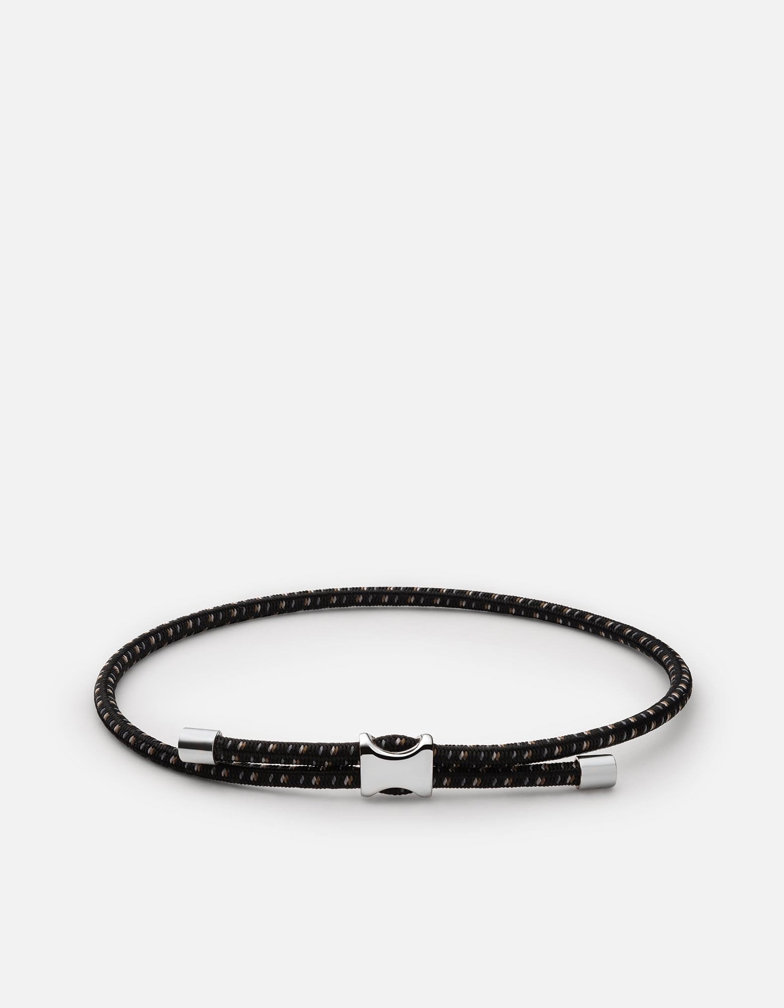 Miansai Men's Orson Loop Leather Bracelet, Sterling Silver, Size L