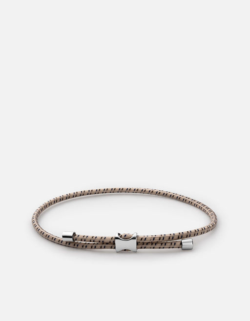 Miansai Bracelets Orson Pull Bungee Rope Bracelet, Sterling Silver Cream/Black / O/S
