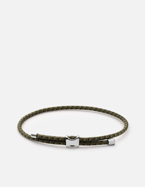 Miansai Bracelets Orson Pull Bungee Rope Bracelet, Sterling Silver Hunter/Black / O/S