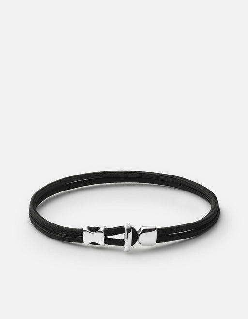 Miansai Bracelets Orson Loop Bungee Rope Bracelet, Sterling Silver Black / M