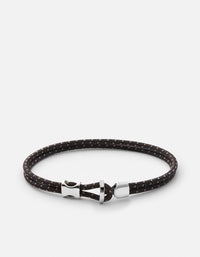 Miansai Bracelets Orson Loop Bungee Rope Bracelet, Sterling Silver Black/Brown / M