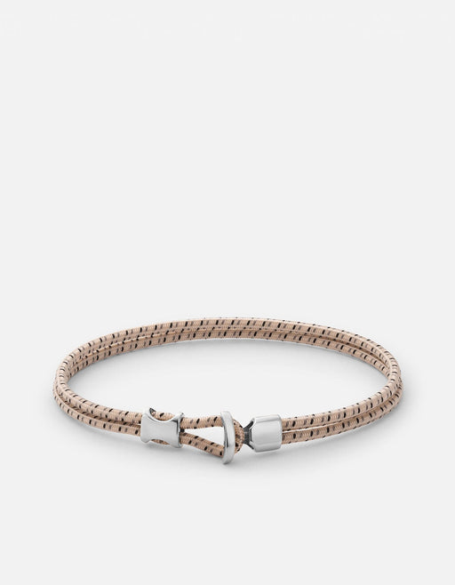 Miansai Bracelets Orson Loop Bungee Rope Bracelet, Sterling Silver Cream/Black / M