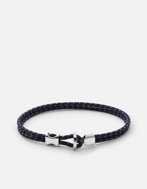 Miansai Bracelets Orson Loop Bungee Rope Bracelet, Sterling Silver Navy/Brown / M