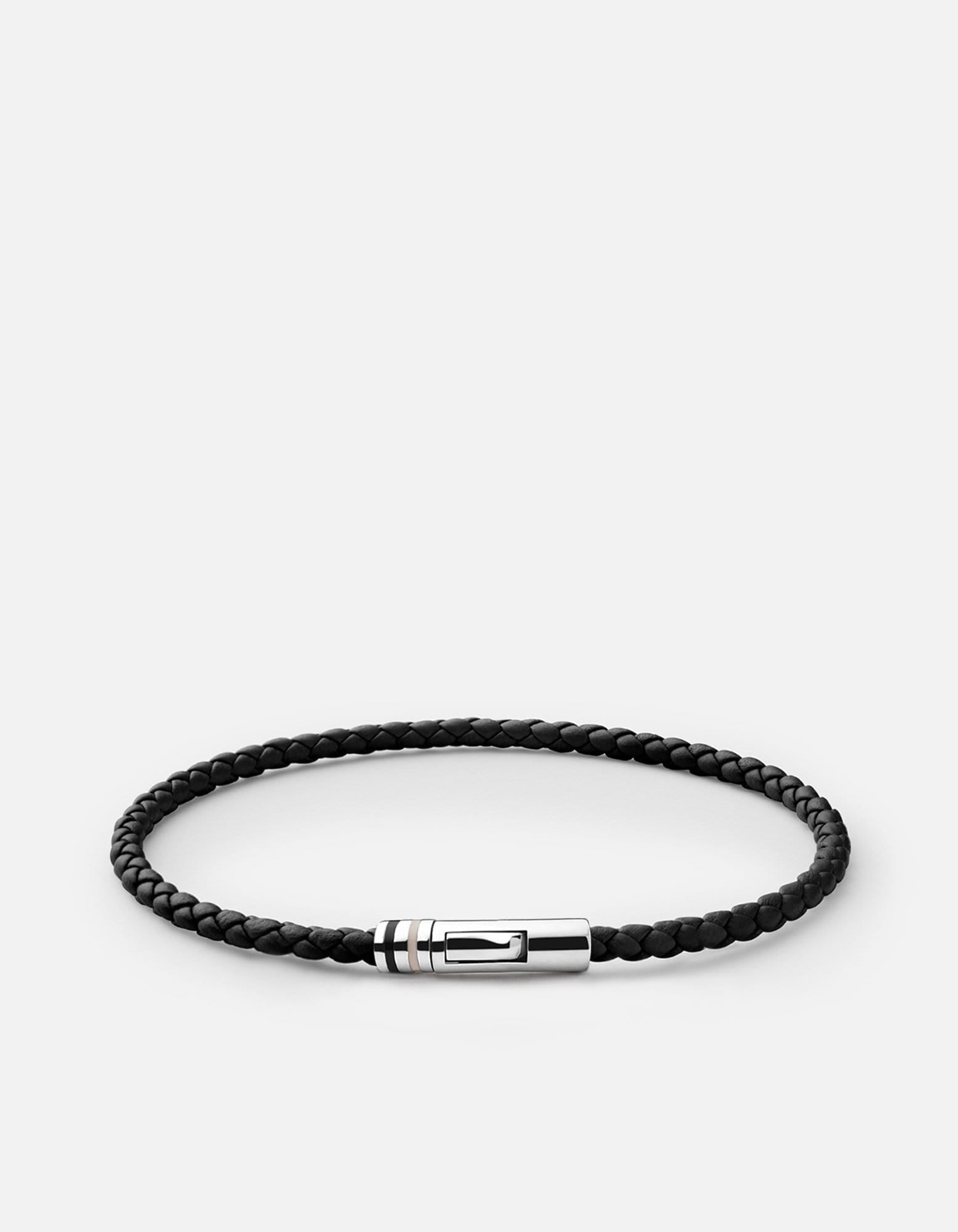 Juno Leather Bracelet, Sterling Silver | Men
