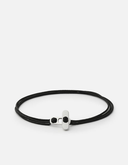 Miansai Bracelets Metric 1mm Rope Bracelet, Sterling Silver Black / M / Monogram: No
