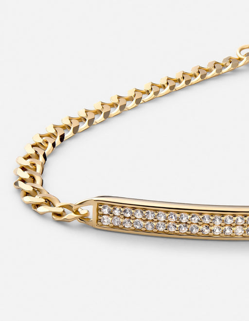 Miansai Bracelets 3mm ID Chain Bracelet, Gold Vermeil/Sapphire Polished Gold/White Sapphire / XS/S