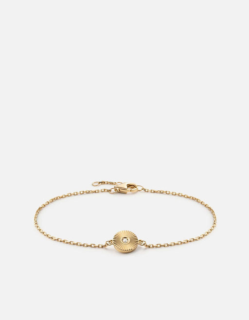 Miansai Bracelets Rey Chain Bracelet, Gold Pavé Polished Gold/White Sapphire / S / Monogram: No