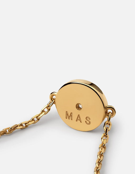 Miansai Bracelets Rey Chain Bracelet, Gold Pavé Polished Gold/White Sapphire / S / Monogram: Yes