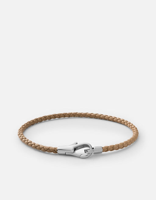 Miansai Bracelets Knox Leather Bracelet, Sterling Silver/Natural Natural / M