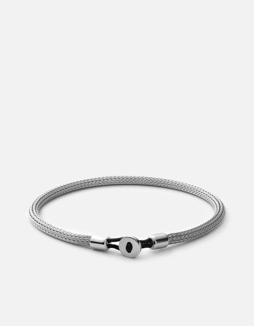 Miansai Bracelets Nexus Knit Bracelet, Sterling Silver Polished Silver / S