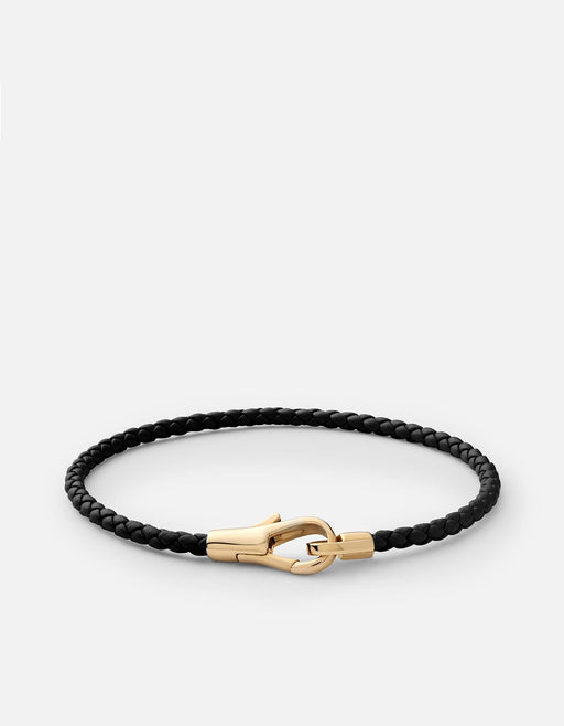 Miansai Bracelets Knox Leather Bracelet, Gold Vermeil Black / S