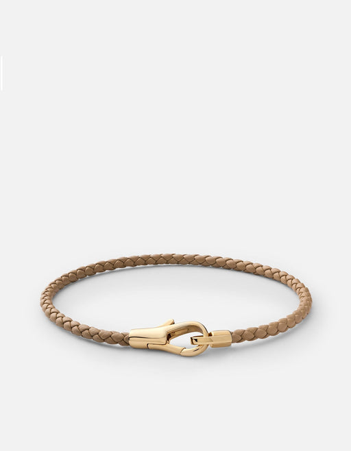 Miansai Bracelets Knox Leather Bracelet, Gold Vermeil Natural / S