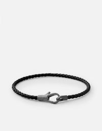 Miansai Bracelets Knox Leather Bracelet, Matte Black Black / S