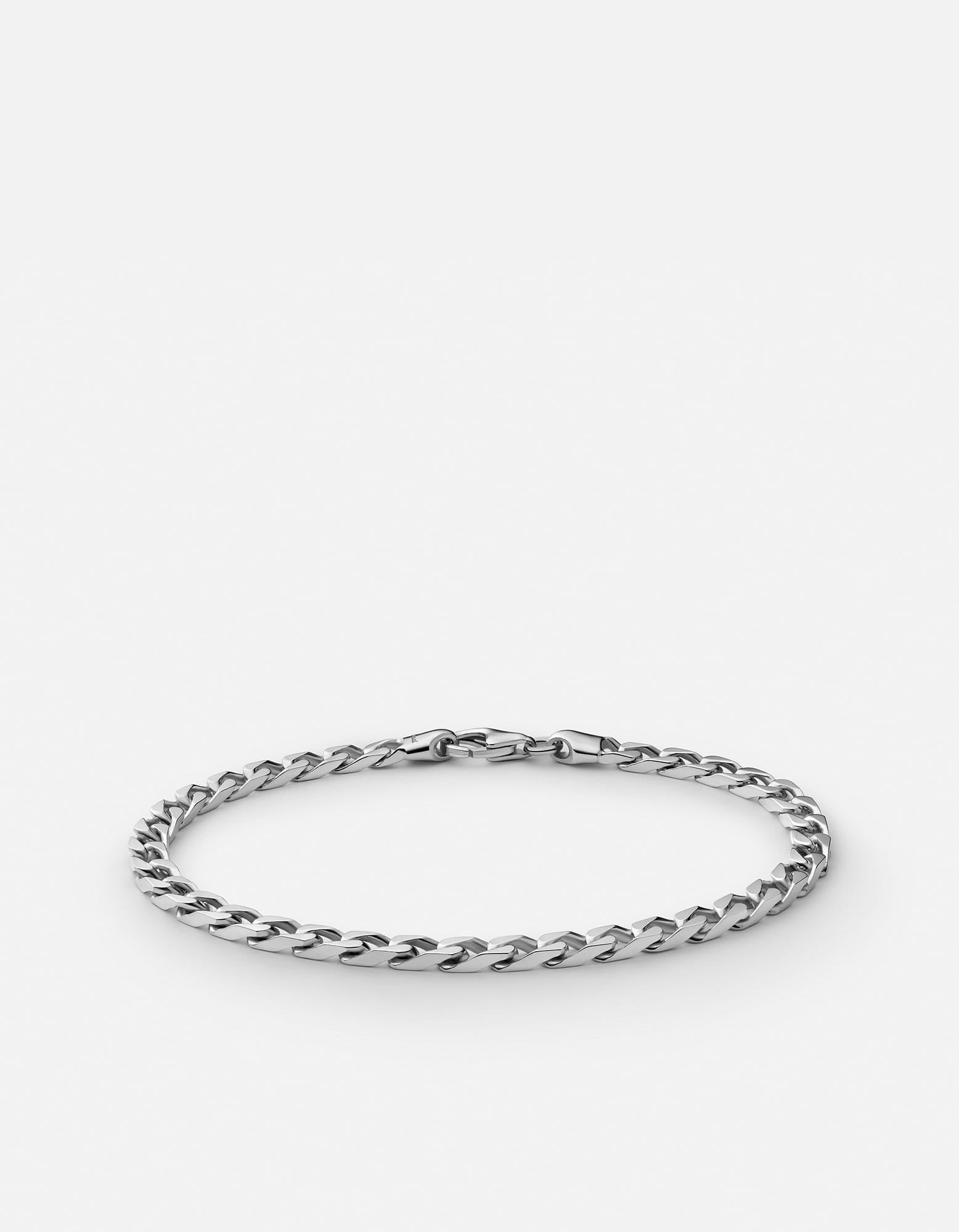 Men's 4mm Cuban Curb Chain Bracelet, Sterling Silver | Miansai