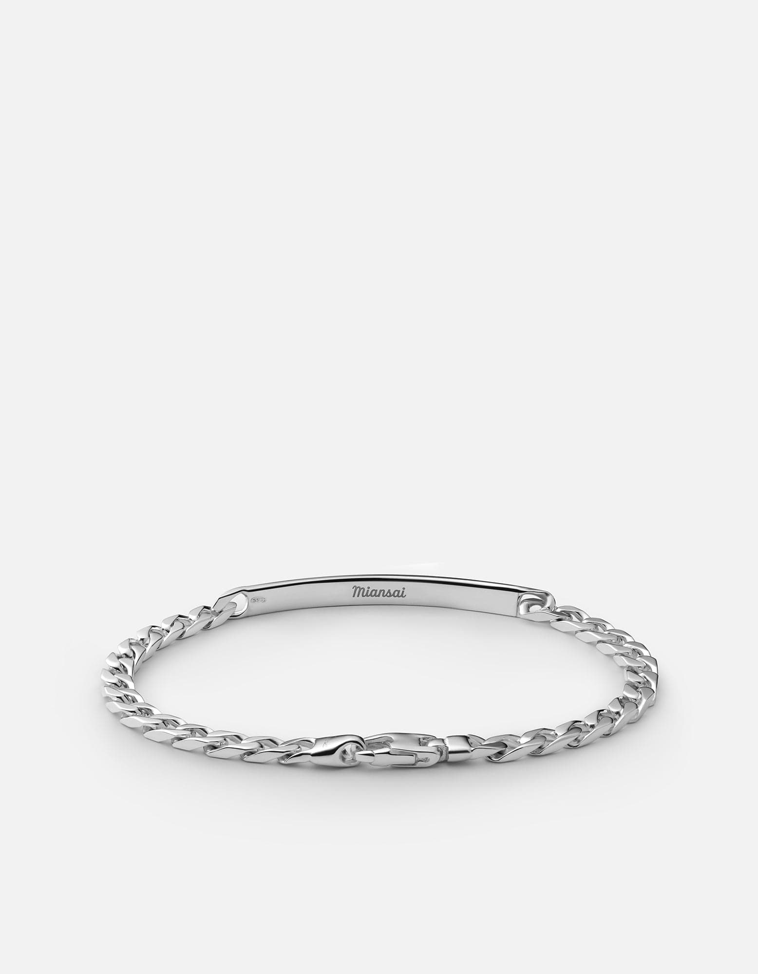 アクセサリー meian sterling silver chain bracelet 4mm ID Chain Bracelet, Sterling Silver | Men's Bracelets | Miansai