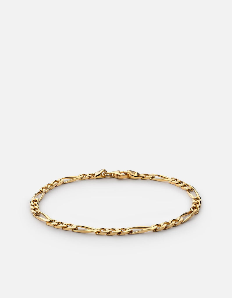 Miansai Bracelets 3mm Figaro Chain Bracelet, Gold Vermeil Polished Gold / M