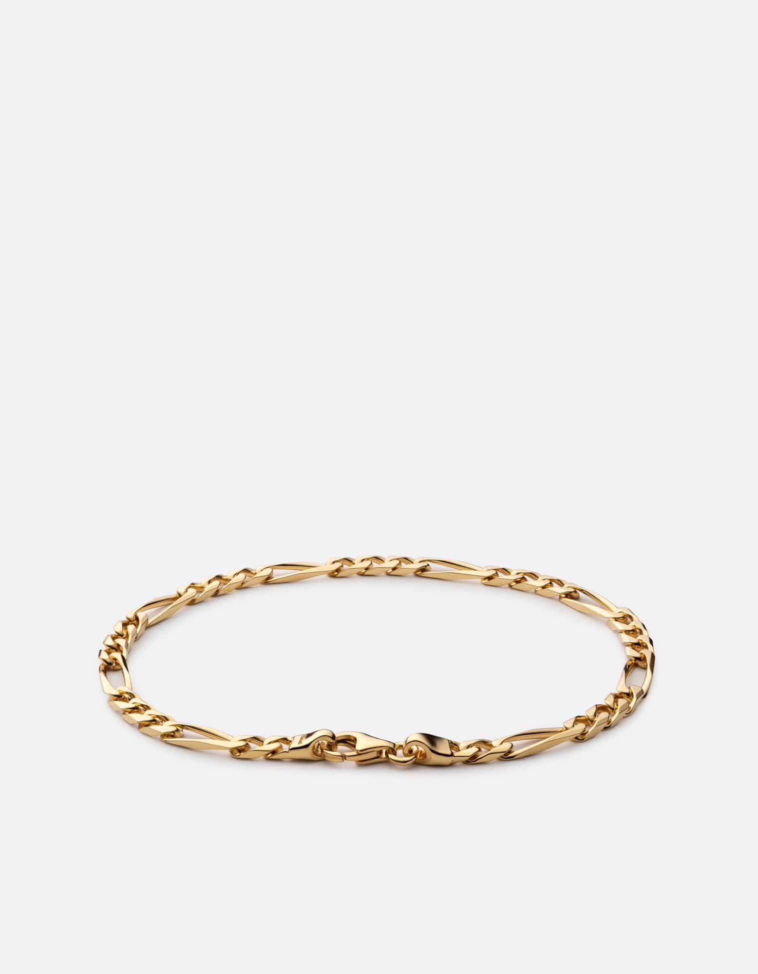 Women's 3mm Figaro Chain Bracelet, Gold Vermeil | Miansai