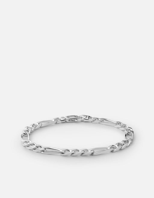 Miansai Bracelets 5mm Figaro Chain Bracelet, Sterling Silver Polished Silver / M