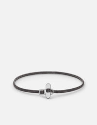 Miansai Bracelets Metric 2.5mm Rope Bracelet, Sterling Silver Black/Grey / M / Monogram: No