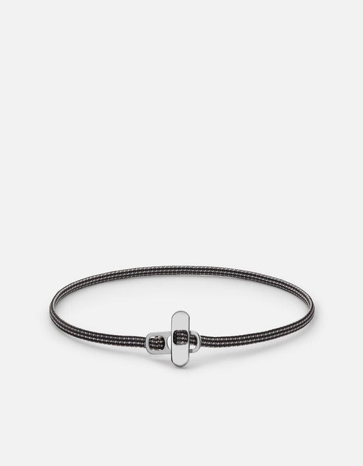 Miansai Bracelets Metric 2.5mm Rope Bracelet, Sterling Silver Black/Grey / M / Monogram: No