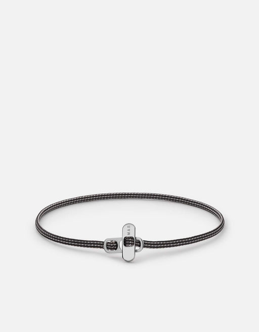 Miansai Bracelets Metric 2.5mm Rope Bracelet, Sterling Silver Black/Grey / M / Monogram: Yes