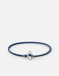 Miansai Bracelets Metric 2.5mm Rope Bracelet, Sterling Silver Dark Blue / M / Monogram: No