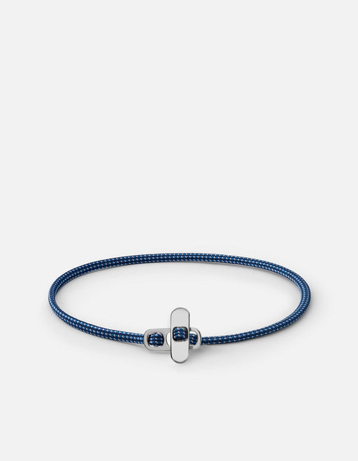 Miansai Bracelets Metric 2.5mm Rope Bracelet, Sterling Silver Dark Blue / M / Monogram: No