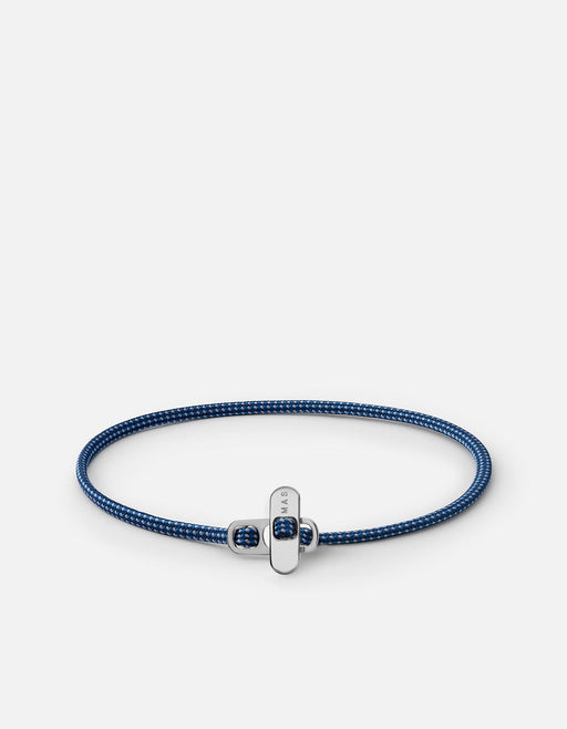 Miansai Bracelets Metric 2.5mm Rope Bracelet, Sterling Silver Dark Blue / M / Monogram: Yes