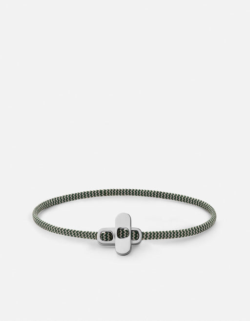 Miansai Bracelets Metric 2.5mm Rope Bracelet, Sterling Silver Green / M / Monogram: No