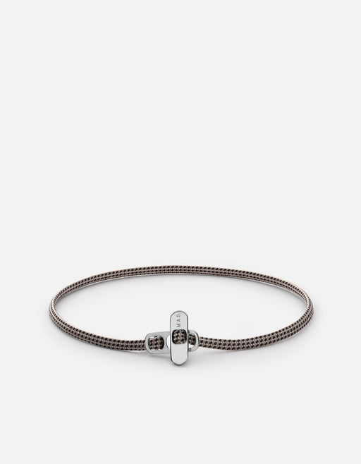 Miansai Bracelets Metric 2.5mm Rope Bracelet, Sterling Silver/Sand-Black Sand/Black / M / Monogram: Yes