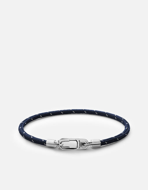 Miansai Bracelets Annex Rope Bracelet, Sterling Silver Navy/Steel / S