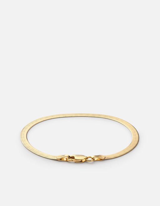 Miansai Bracelets Herringbone Bracelet, Gold Vermeil Polished Gold / S
