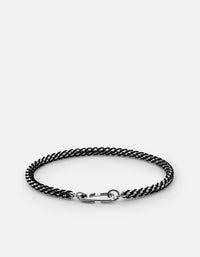 Miansai Bracelets Annex Braided Chain Bracelet, Sterling Silver Black / M