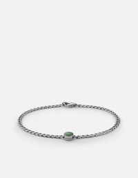Miansai Bracelets Dove Type Chain Bracelet, Sterling Silver/Teal No Letter / Teal / S / Monogram: No
