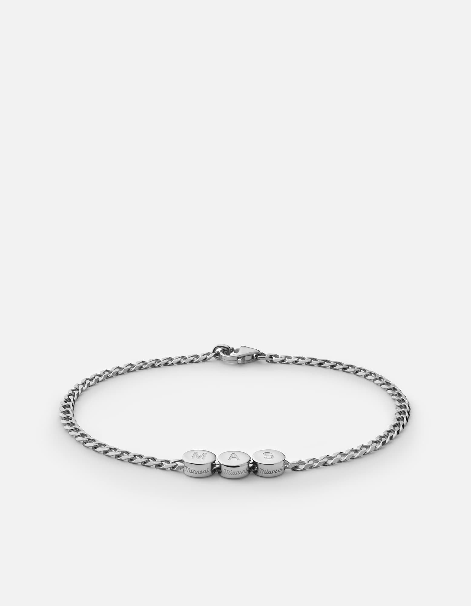 Type Chain Bracelet, Sterling Silver, Men's Bracelets