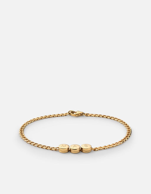 Miansai Bracelets Type Chain Bracelet, Gold Vermeil 3 Letters / Polished Gold / M / Monogram: Yes
