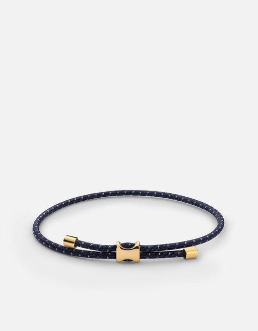 Miansai Bracelets Orson Pull Bungee Rope Bracelet, Gold Vermeil Navy/Brown / O/S